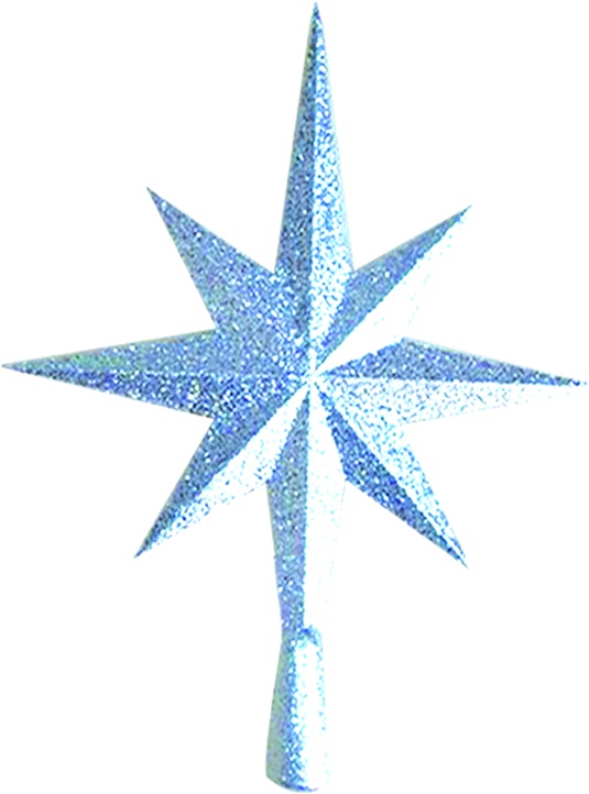 Glittered 8-point Star Tree Top, 61cm