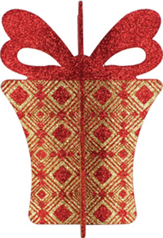 Glittered Slotted 3D Gift Box, 23cm