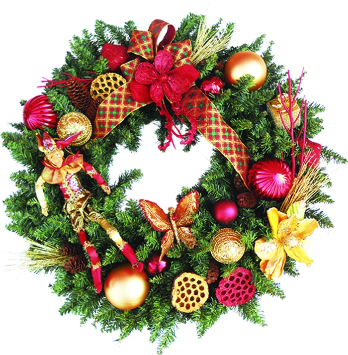 Decorated Wreath with Jester, 30"