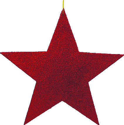 20cm Glittered Star - Red
