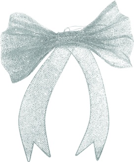 34cm Mesh Bow - Silver