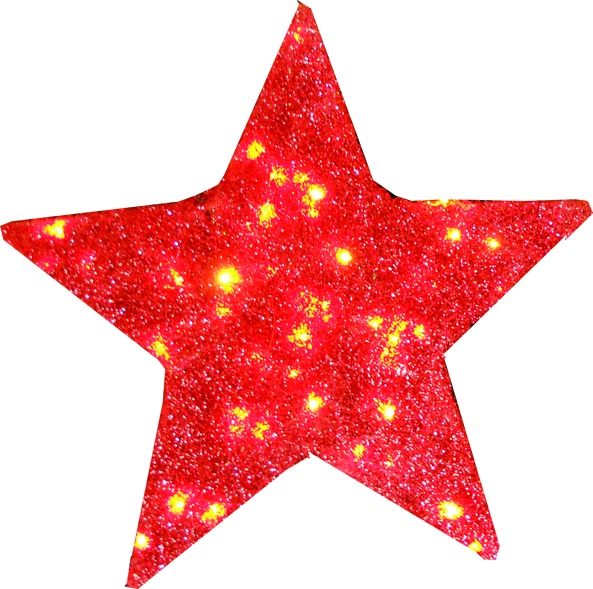 60cm Illuminated Sisal Star - Red