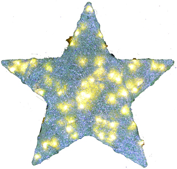 60cm Illuminated Sisal Star - Silver