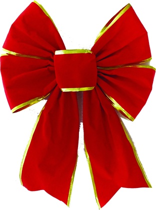 36cm Velvet Bow - Red