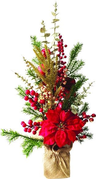 Berry Centrepiece with Poinsettia, 69cm