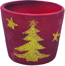 Pot with Tree Print, 10cm
