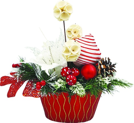 Decorated Pot, 17cm