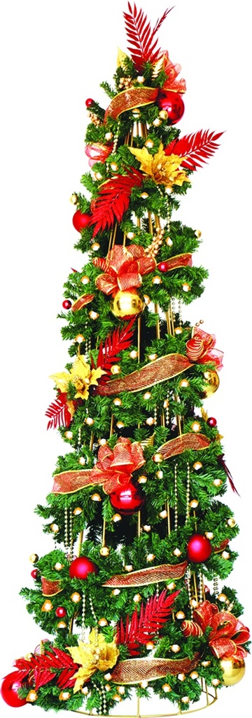 Decorated Metal Cone Tree, 6'