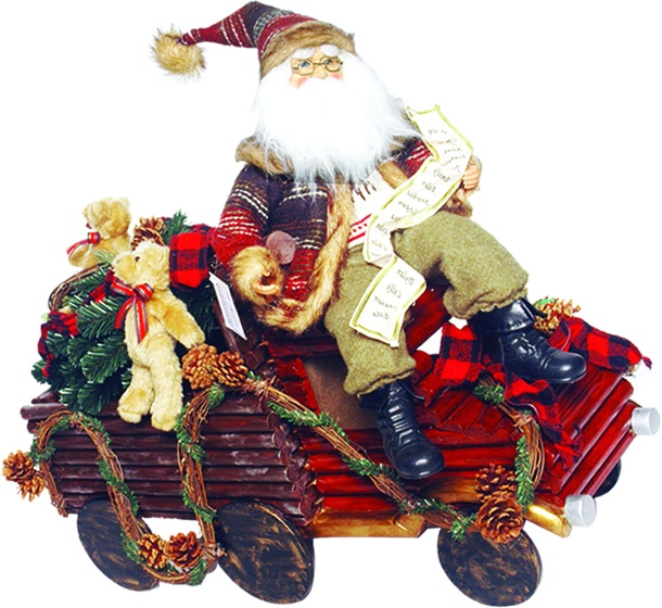 71cm Santa on Cart
