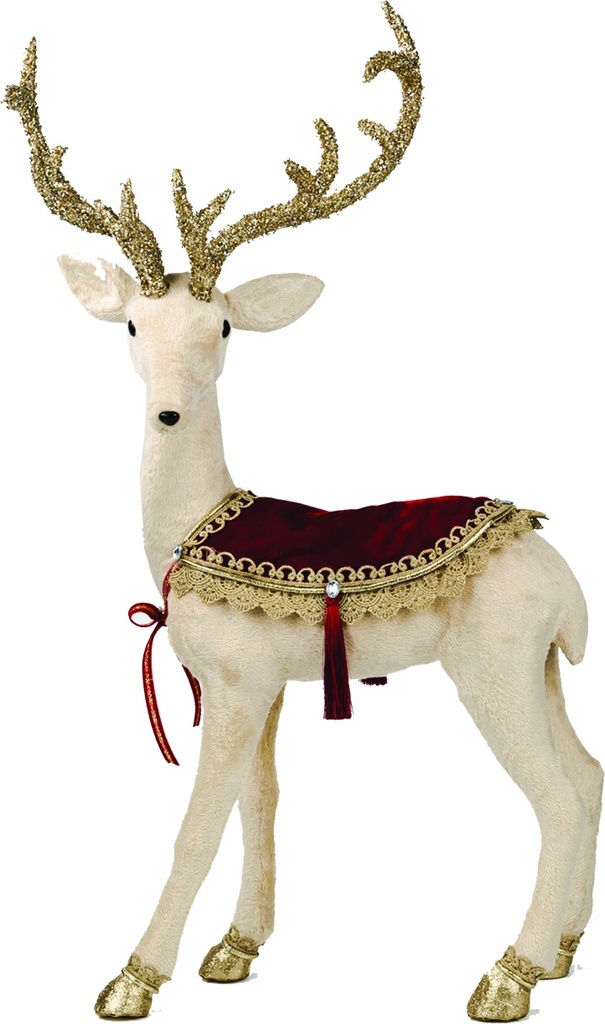 73cm Deer - Beige/Red