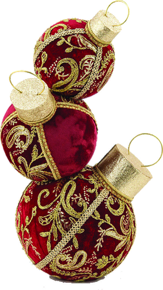 60cm Stack of Baubles - Gold/Red