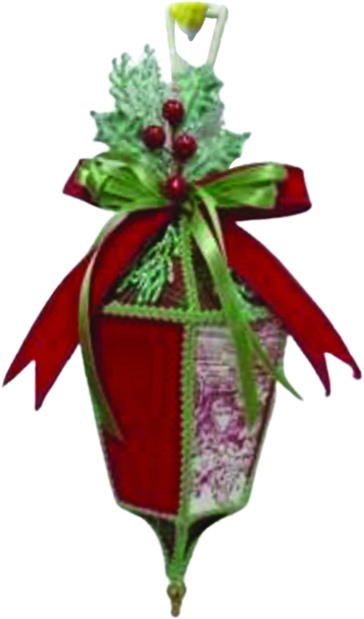 23cm Nostalgic Lantern - Red/Green