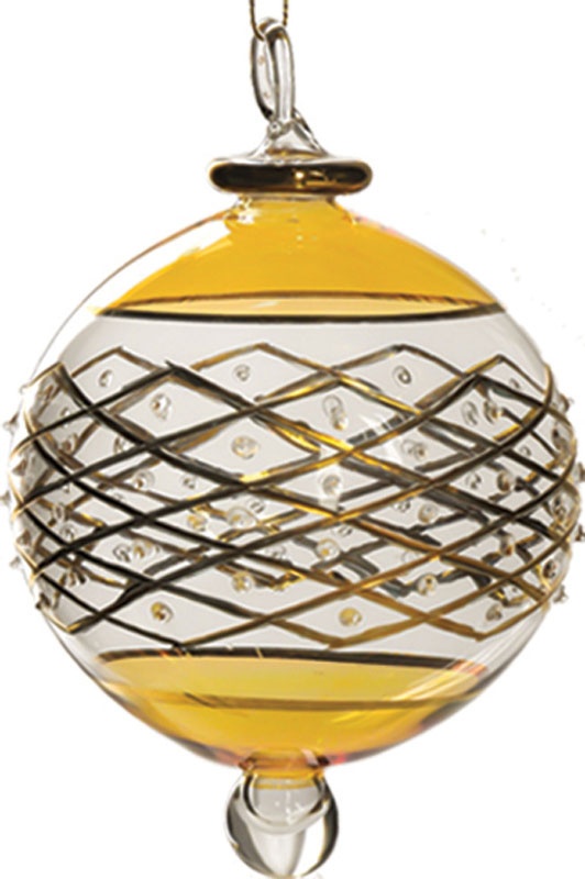 8cm Glass Ball - Gold