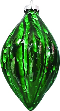 12cm Glass Drop - Green
