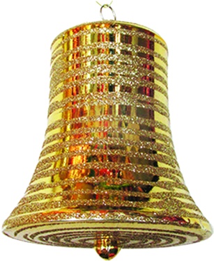 Glittered Striped Bell, 13cm