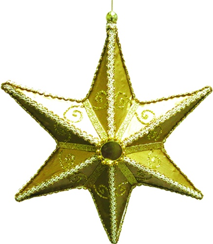 25cm Ribbon Star - Gold