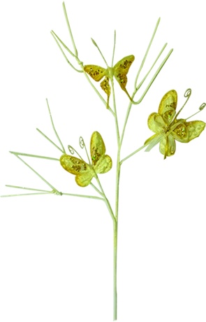 58cm Midnight Butterfly Spray - Ivory/Gold