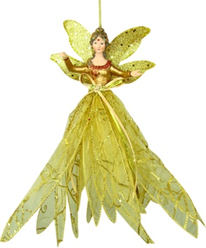 25cm Ribbon Angel - Gold