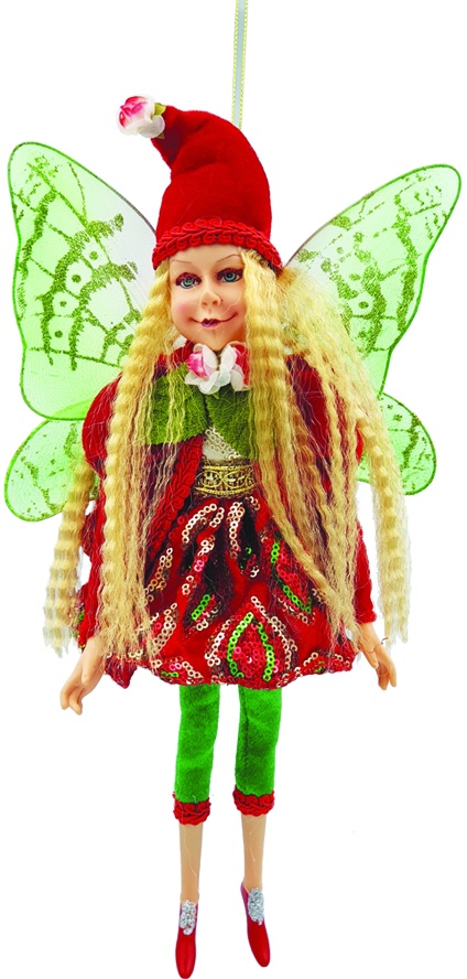 40cm Fairy Figurine - Red/Green