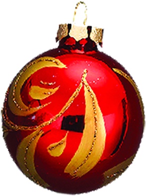 10cm Decorative Ball - Red/Gold