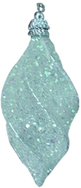 12.5cm Glass Twist Drop - Silver