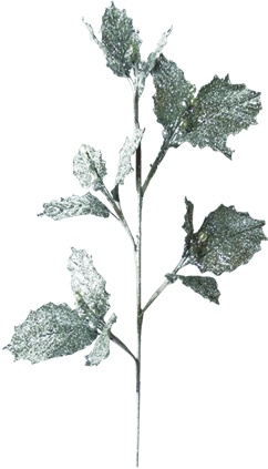 61cm Glittered Holly Berry Spray - Silver