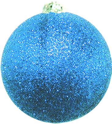 10cm Glittered Ball - Blue