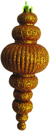 14cm Glittered Finial - Copper