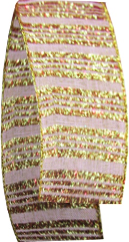 Glittered Striped Satin Ribbon, 9.1m