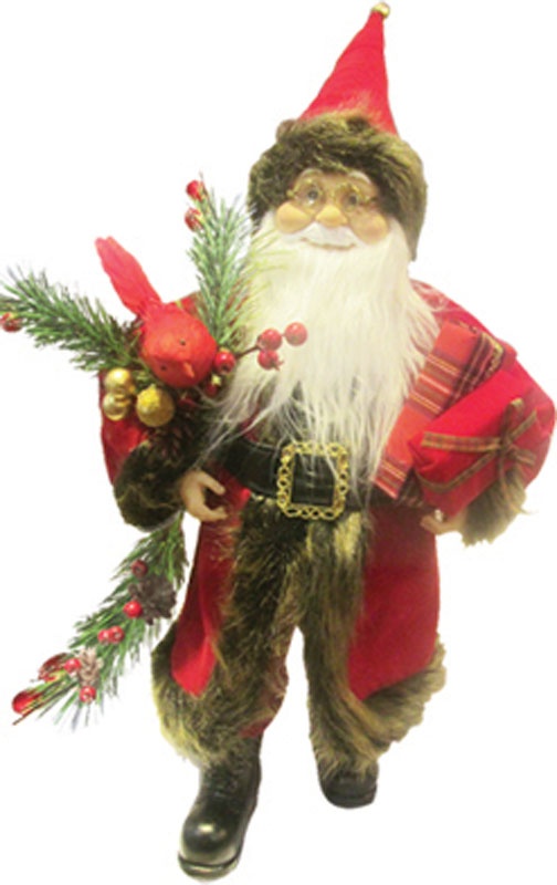 18" Standing Santa - Red/Gold/White