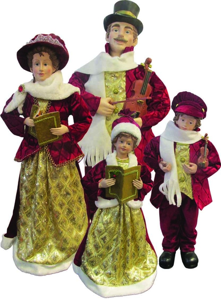 28" to 38" Dickensian Family - Red/Gold/White