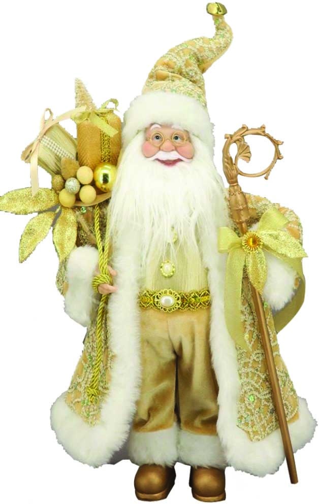 36" Standing Santa - Gold