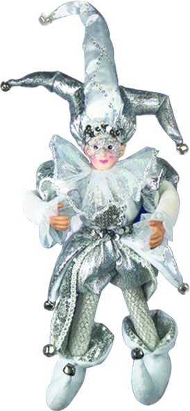18" Hanging Jester - Silver