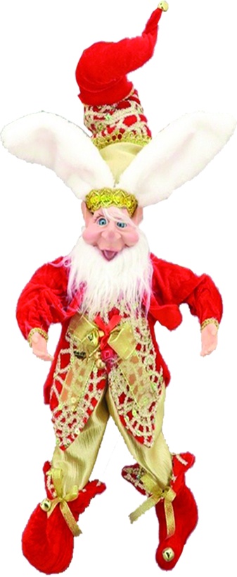 36" Plump Elf - Red/Gold