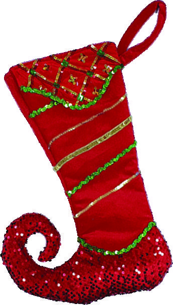 56cm Elf Boot Stocking - Red