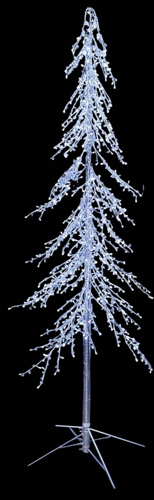 2.8m x 1m Illuminated Christmas Tree, White LED