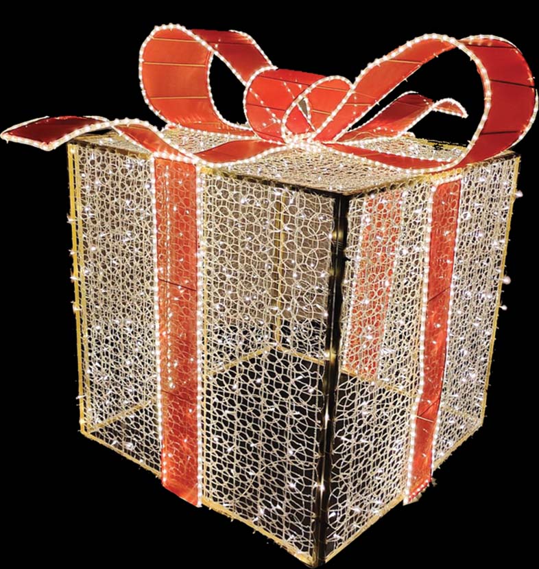 1m Light-Up 3D Gift Box, Warm White LED