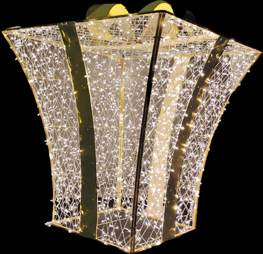 1.5m Light-Up 3D Gift Box, Warm White LED