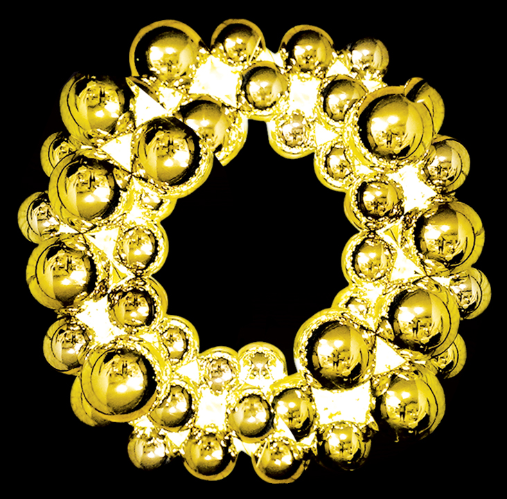 Large Illuminated Bauble Wreath, 1.2m