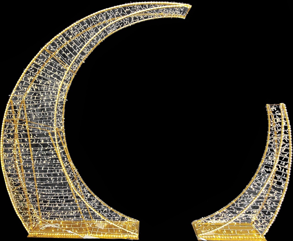 2.5m x 30cm Light-Up Crescent - Gold, Warm White LED