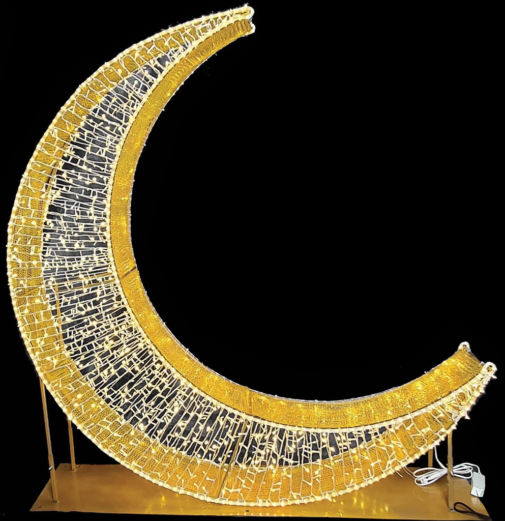 1.2m x 30cm Light-Up Crescent - Gold