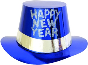 Printed Foil Top Hat - Blue
