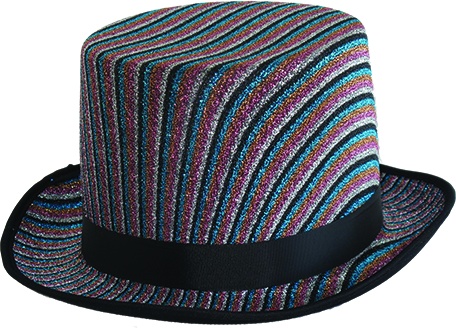 Glittered Striped Tall Hat