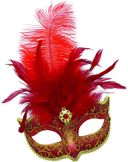 Feather Mask - Red