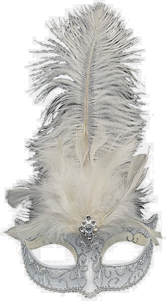 Feather Mask - Silver