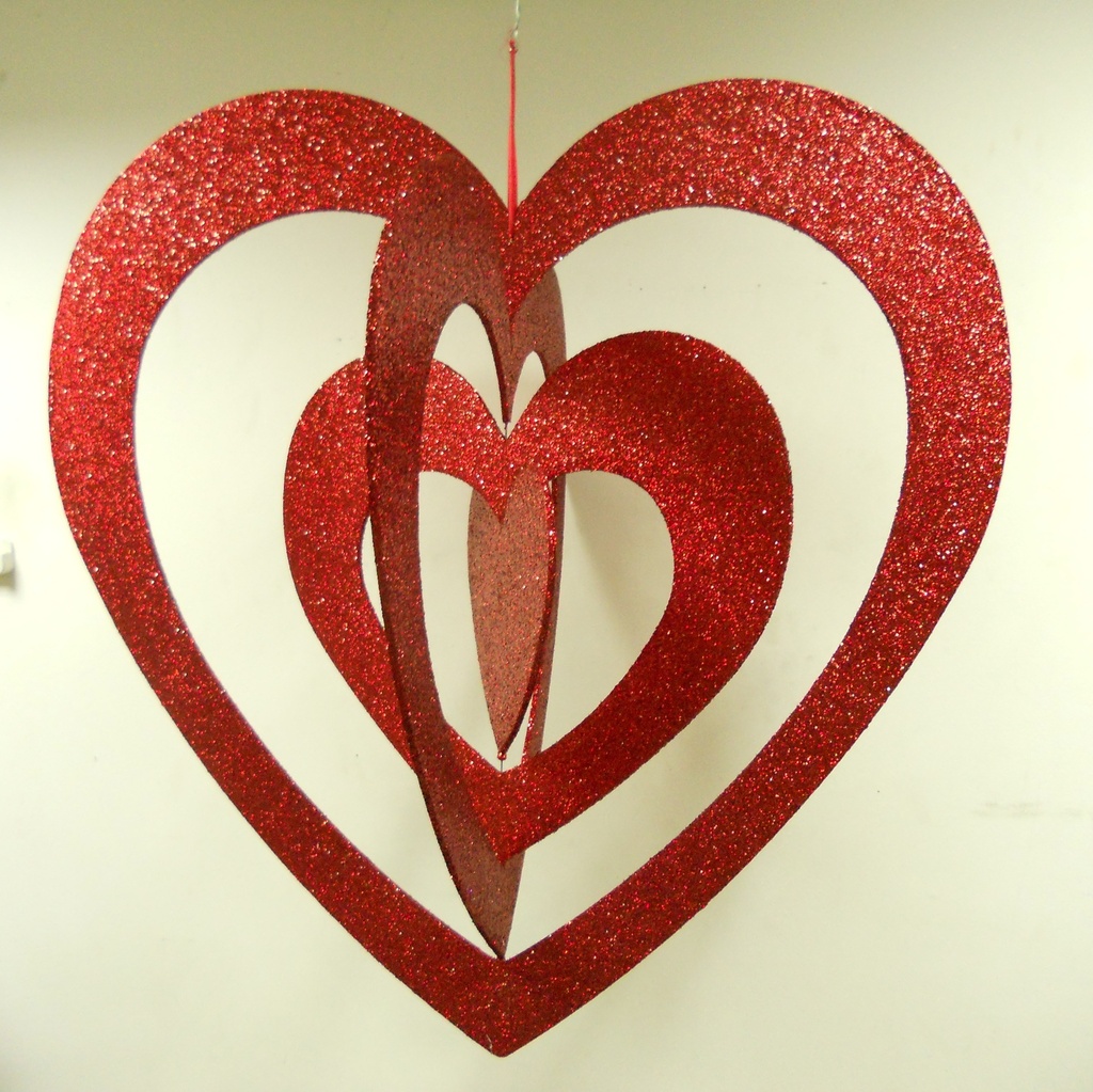 86cm Flat Heart-Shaped Foam - Red