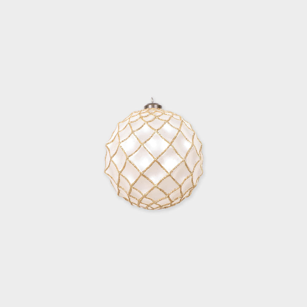 Glitter Ball with Pattern, 12cm