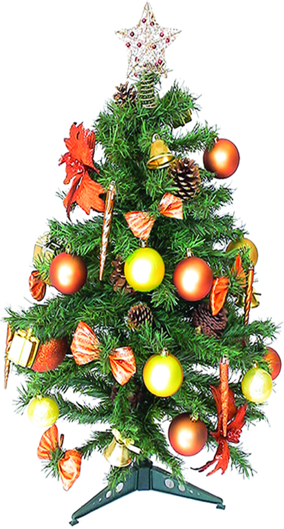 30" Decorated Mini-Tree - Copper/Gold
