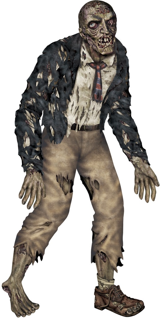 1.8m Jointed Zombie - Brown/Black/White
