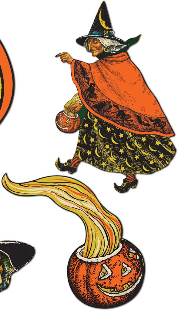 27cm x 16.5cm Halloween Cutouts - Orange/Black